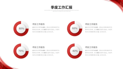红色简约微粒体季度工作总结述职报告工作汇报ppt模板