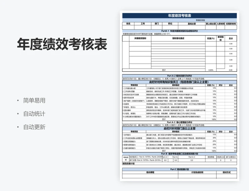 年度绩效考核表