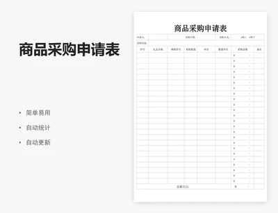 商品采购申请表