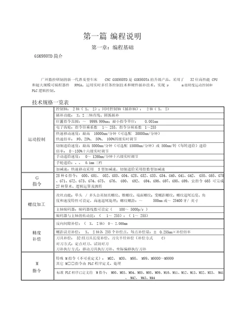 GSK980TD数控机床说明书