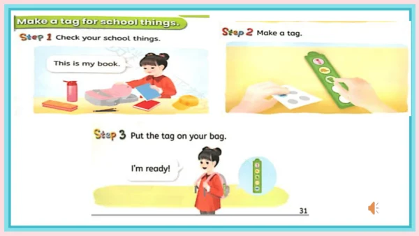 一年级英语上学期 Unit 4 Ready for school Lesson 4 课件
