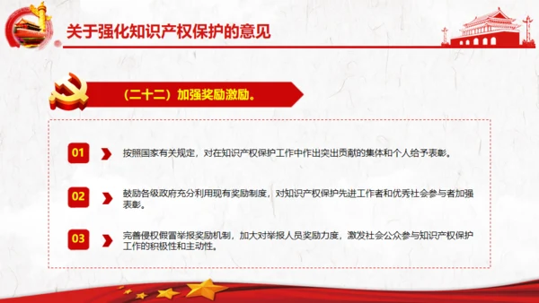 关于强化知识产权保护的意见党建通用PPT模板