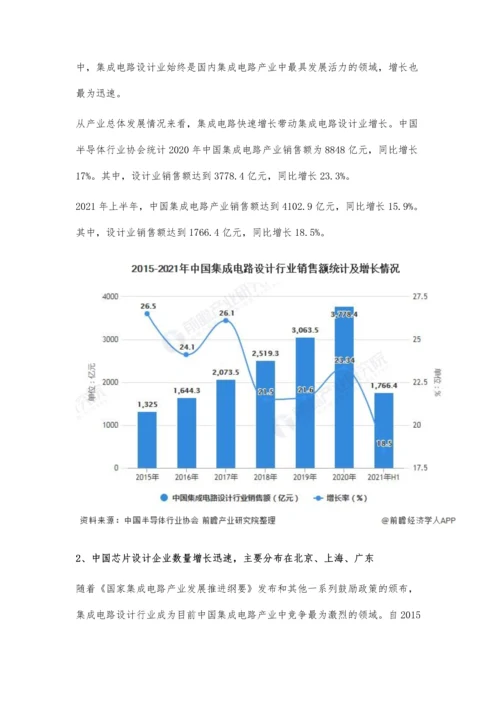 中国集成电路设计行业市场规模及竞争格局分析-上半年市场销售额将近1800亿.docx