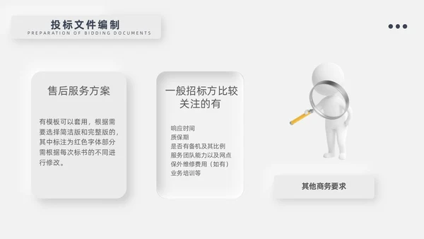 灰色新拟态招标投标流程微粒体商务简约述职PPT模板