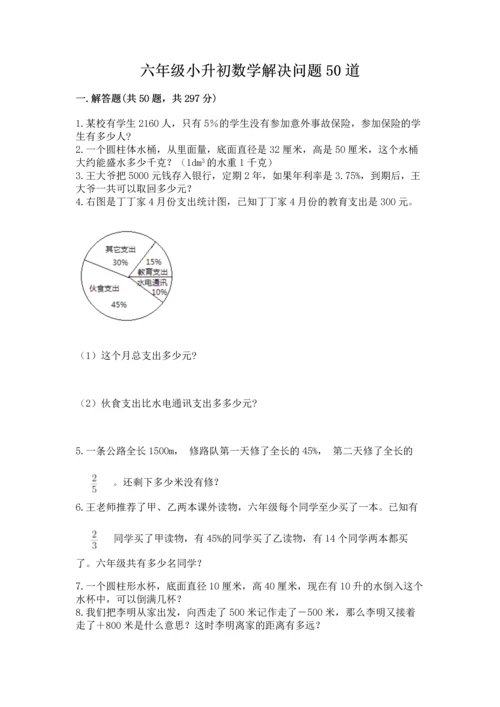 六年级小升初数学解决问题50道精品【各地真题】.docx