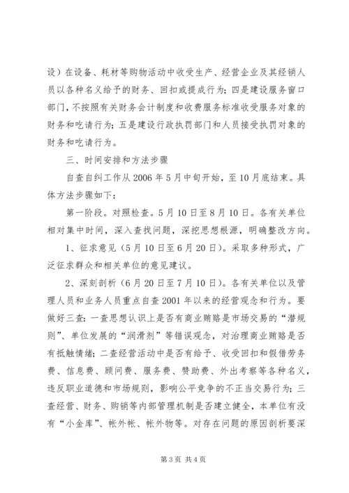 全市建设系统治理商业贿赂自查自纠实施意见 (4).docx