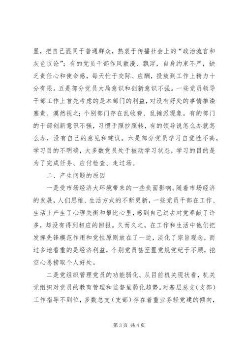 机关党员先进性作用发挥情况的调查与思考 (9).docx