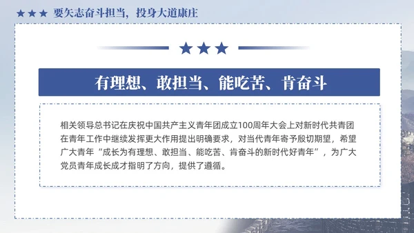 蓝色政党做一名新时代优秀的青年党员党课PPT党建