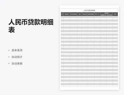 人民币贷款明细表