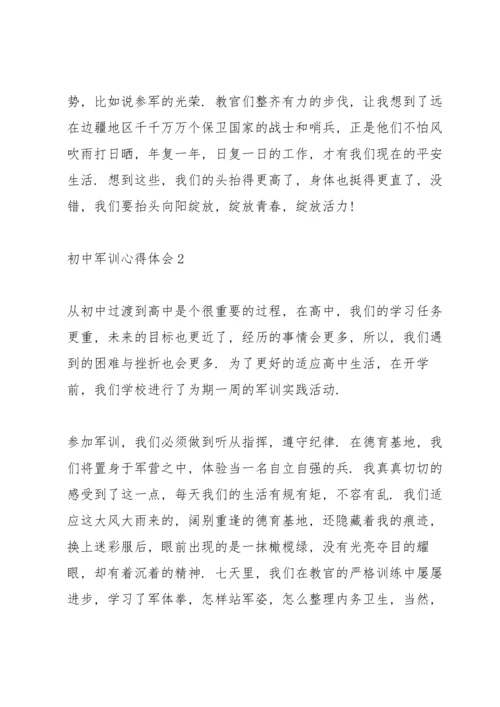 初中军训心得体会通用十篇.docx