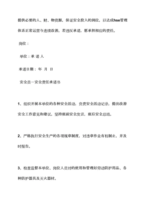 责任书之安全责任承诺书模板.docx