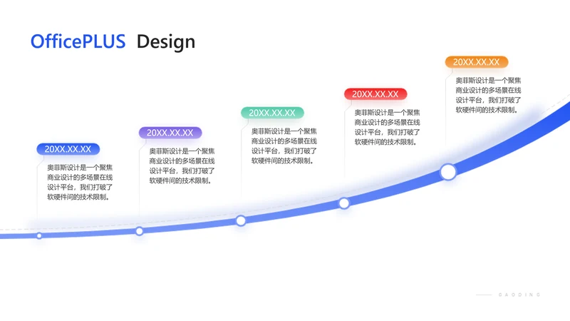 简约风白色递进关系5项PPT单页