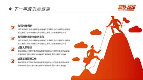 梦想2020年终总结述职报告工作计划PPT模板