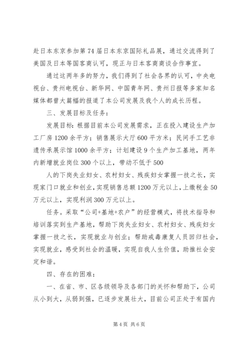 申报民族手工艺龙头企业报告.docx