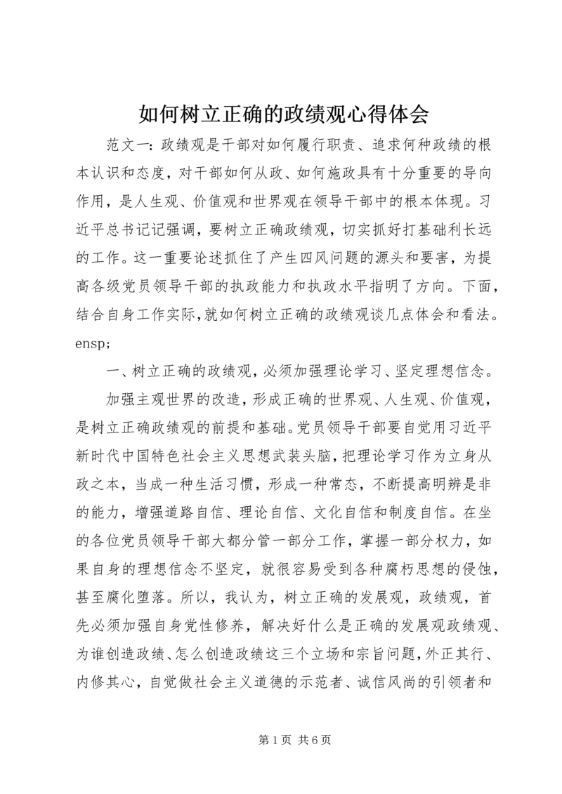 如何树立正确的政绩观心得体会.docx
