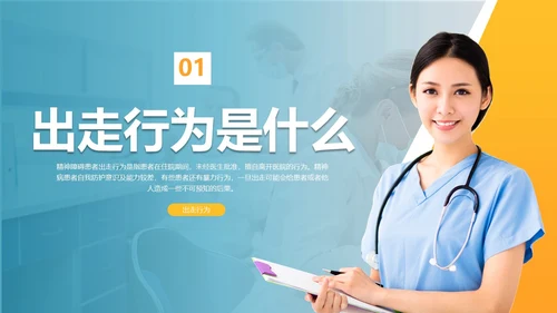 商务风格出走行为的防范与护理医务人员培训PPT
