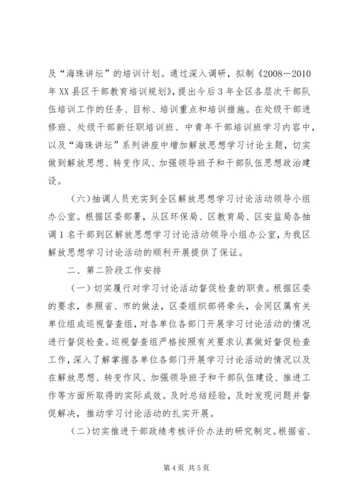 解放思想大讨论第一阶段工作总结及第二阶段工作安排 (2).docx