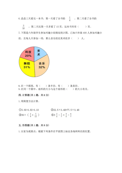 小学六年级上册数学期末测试卷及参考答案【精练】.docx