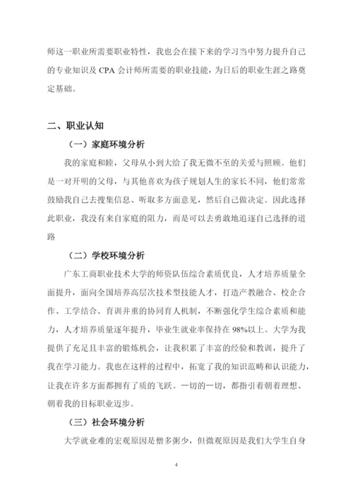12页4100字会计专业职业生涯规划.docx