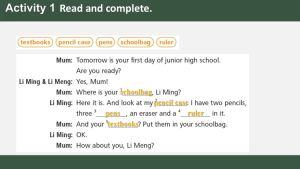 Starter Welcome to Jonior high get ready公开课课件 新教材外