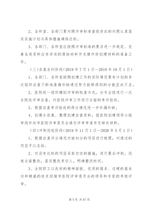 同心协力创建二级综合医院的实施方案.docx