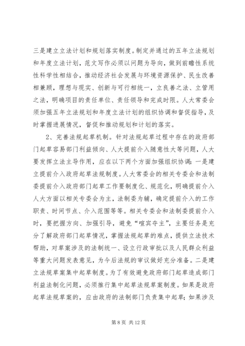 发挥地方人大立法主导作用的调研报告.docx