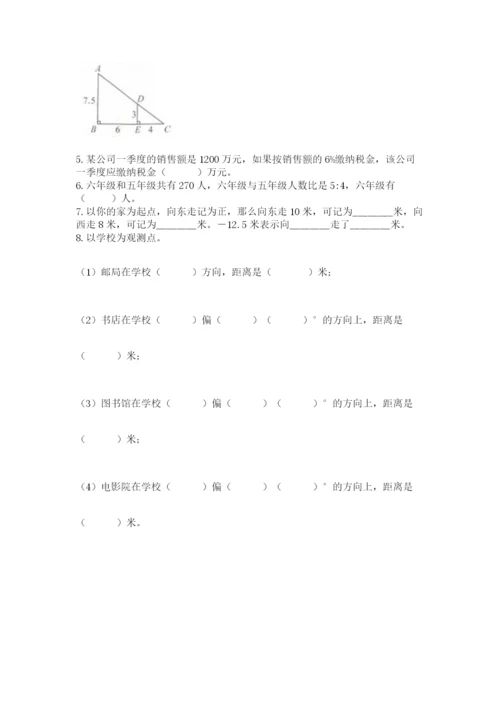 西师大版数学小升初模拟试卷附参考答案【综合题】.docx