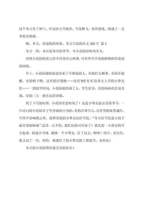 冬天写景的作文300字