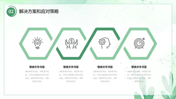 小清新风水彩花卉绿植护士长述职报告PPT