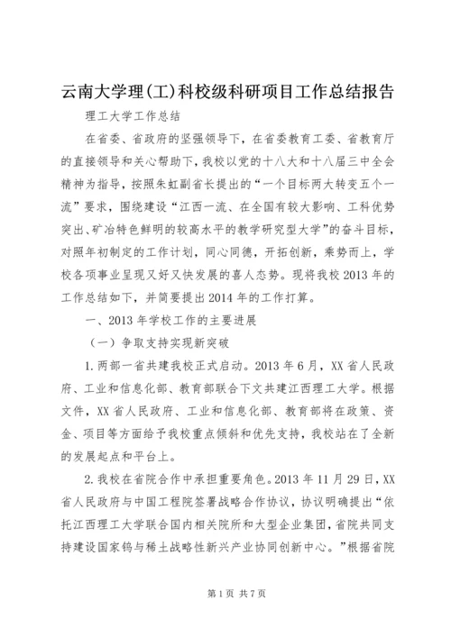 云南大学理(工)科校级科研项目工作总结报告.docx