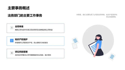 法务季度总结报告PPT模板