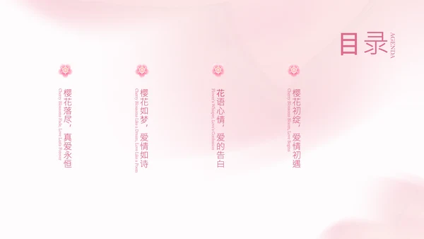 粉色樱花元素主题演讲PPT