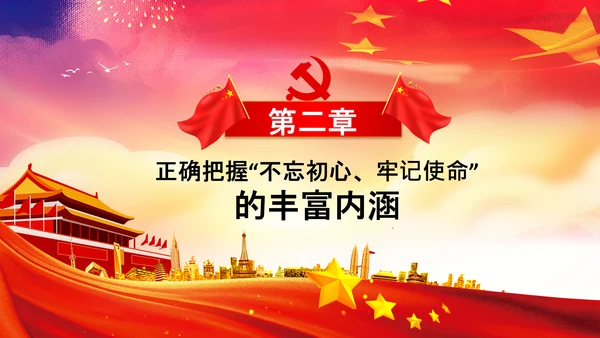 不忘初心牢记使命教育党课主题党日PPT