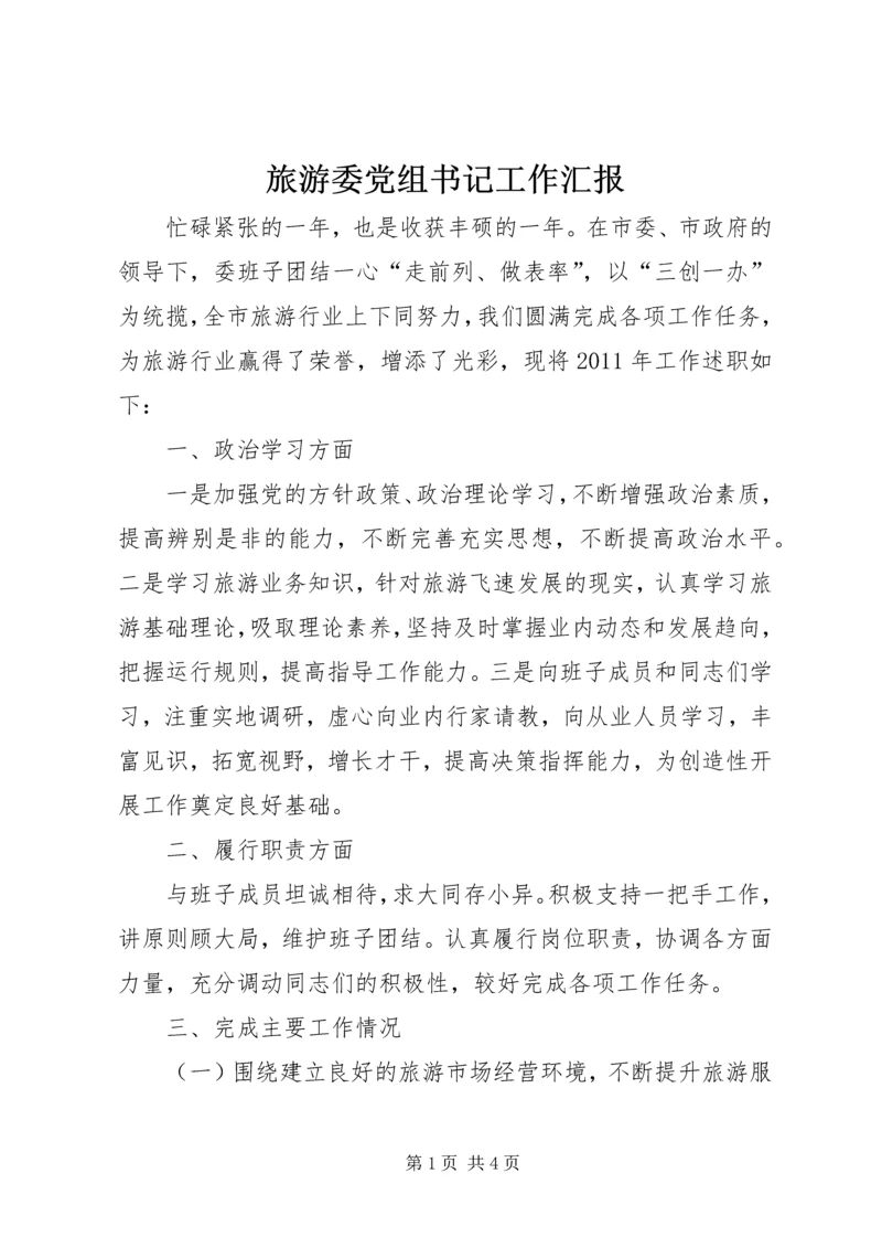 旅游委党组书记工作汇报.docx