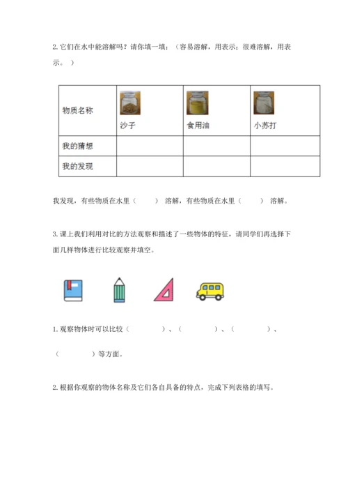 教科版一年级下册科学期末测试卷含完整答案（夺冠）.docx