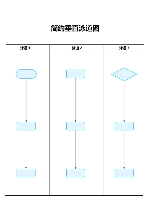 蓝色简约通用垂直泳道图