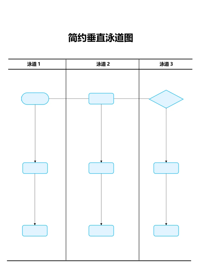 蓝色简约通用垂直泳道图