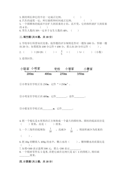 平塘县六年级下册数学期末测试卷完美版.docx