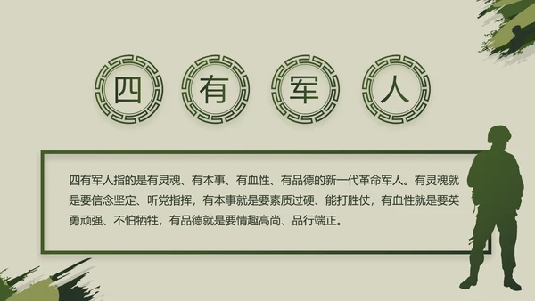 迷彩风格八一部队党课青春梦强军梦动态PPT