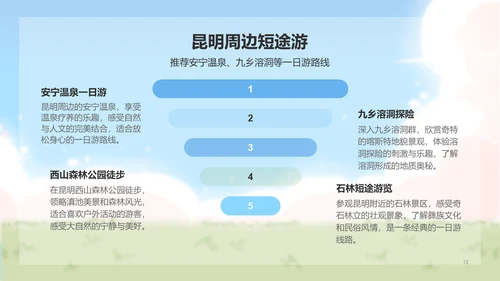 卜卜猫蓝色卡通风云南旅游攻略