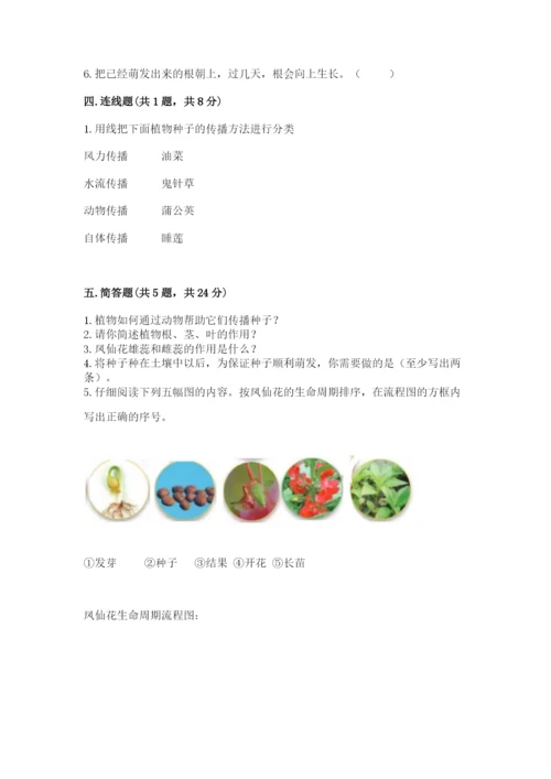 科学四年级下册第一单元植物的生长变化测试卷及参考答案1套.docx