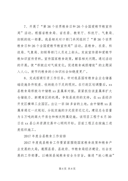 粮食局工作总结及计划范文.docx