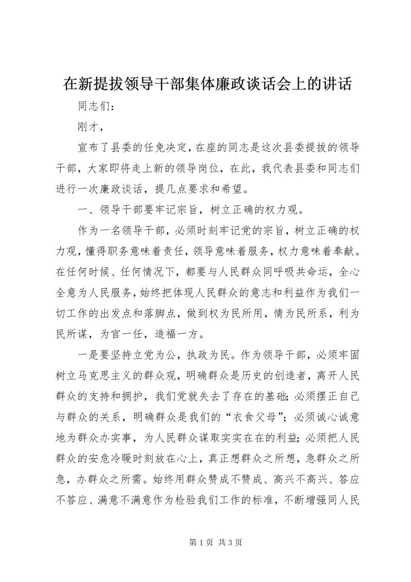 7在新提拔领导干部集体廉政谈话会上的致辞.docx