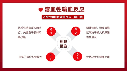 红色插画简约风输血不良反应的标准和处理措施知识科普PPT模板护理不良事件