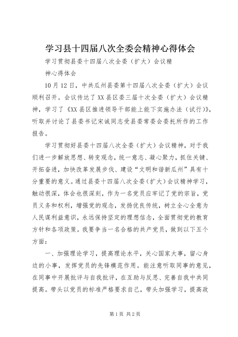 学习县十四届八次全委会精神心得体会 (3).docx