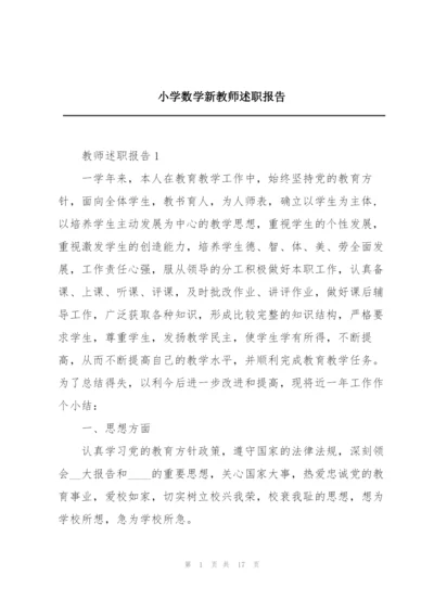 小学数学新教师述职报告.docx