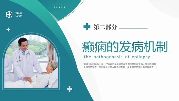 绿色清新简约癫痫病发作的护理查房ppt