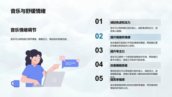 音乐在生活中的影响PPT模板