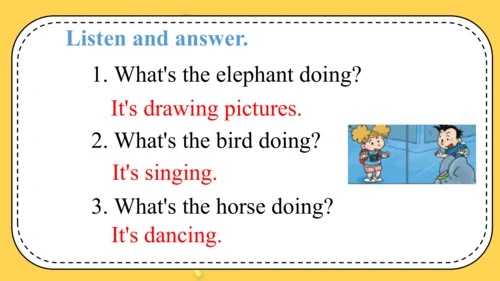 Module 3 Unit 2 What's the elephant doing? 课件(共37张