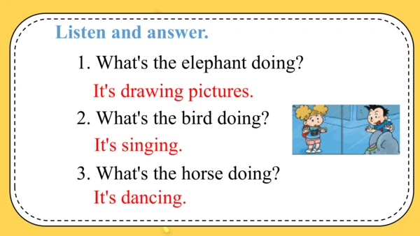 Module 3 Unit 2 What's the elephant doing? 课件(共37张